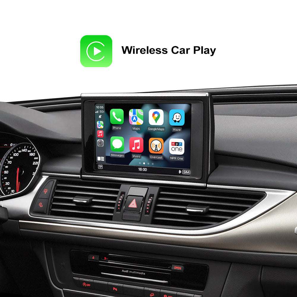Drahtloses CarPlay für Audi A3 A4 A5 S5 A6 S6 A7 A8 Q3 Q5 Q7 MMI 3G + Multimedia-Schnittstelle CarPlay & Android Auto Retrofit Kit AirPlay Mirror Link.